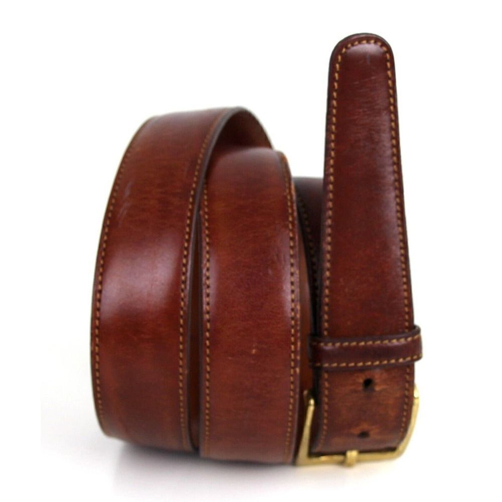 VTG Trafalgar BROWN GENUINE LEATHER 1 1/8"Wd CASUAL DRESS MEN'S BELT Sz 36 (M43